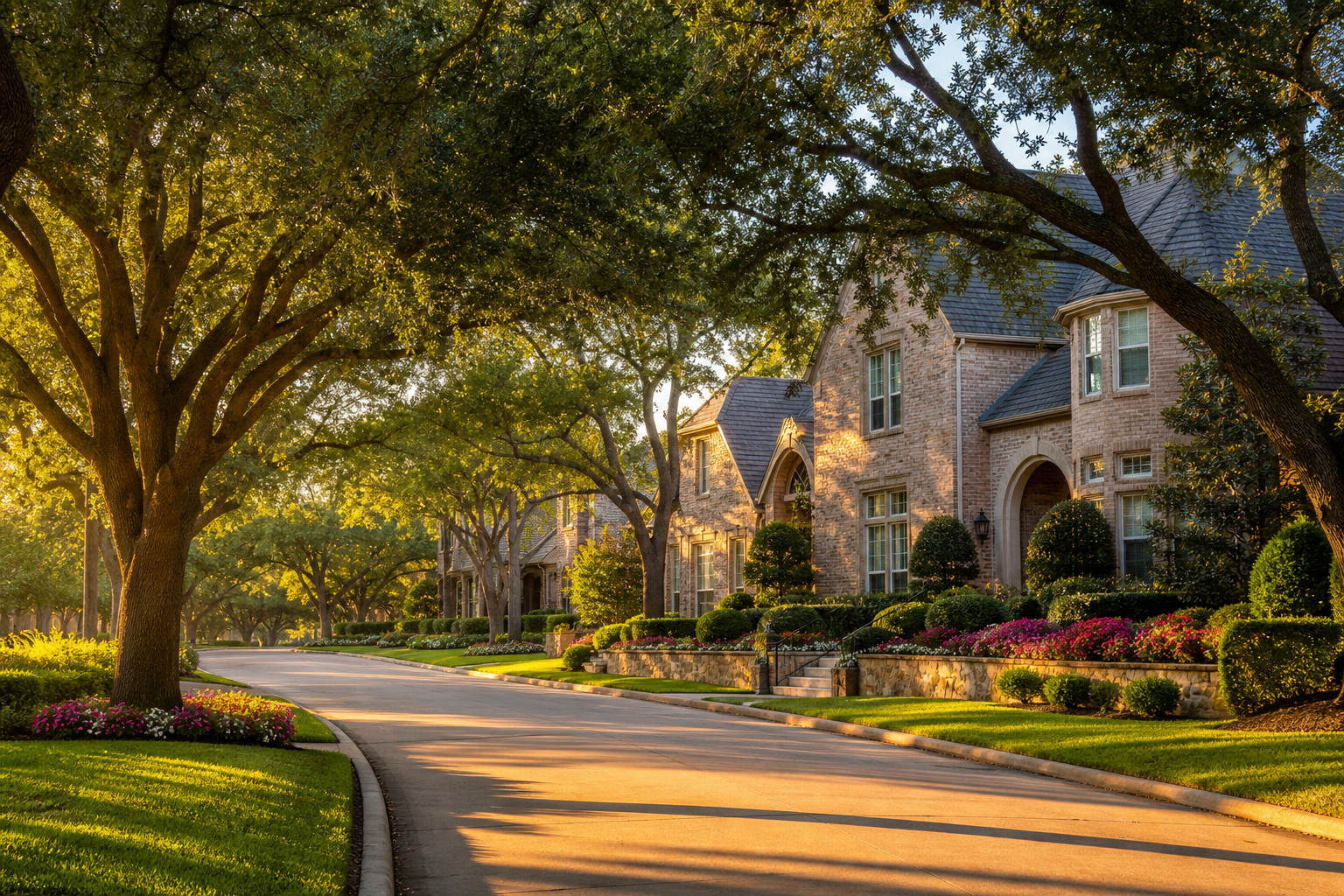 Tree-lined neighborhood in the Dallas–Fort Worth area